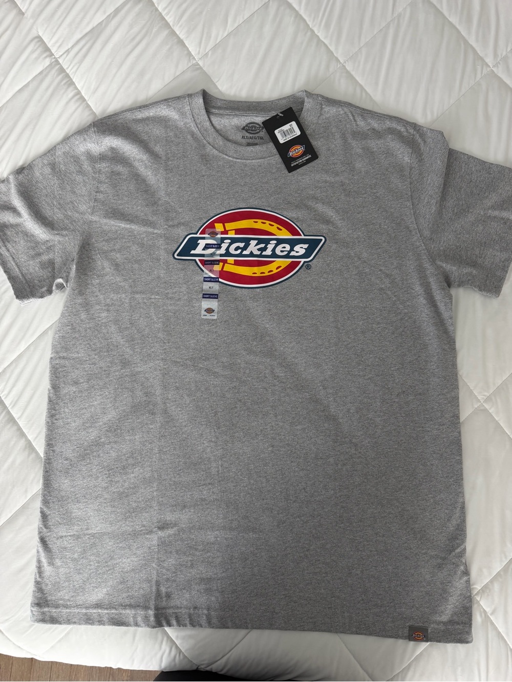 Dickies Gray Short Sleeve Tee with Multicolor Logo